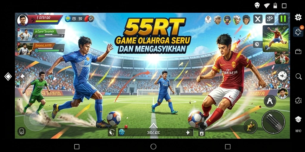 Tampilan gameplay seru dengan variasi olahraga yang menarik.