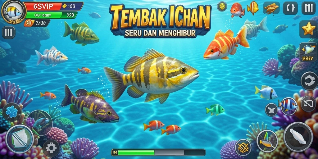 Gameplay seru menembak ikan yang penuh warna di 6SVIP.
