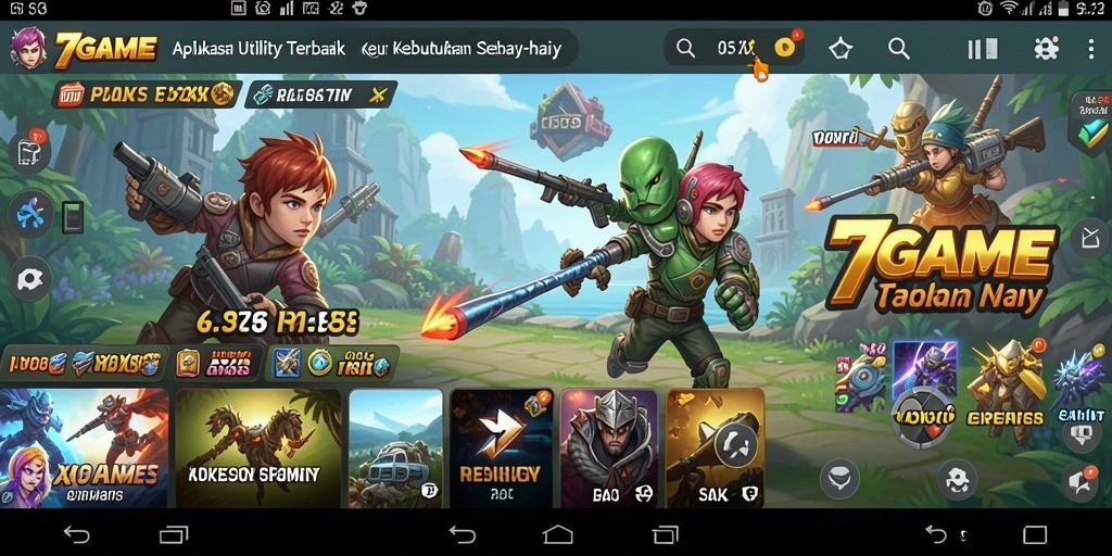 Tampilan utama 7GAME yang menunjukkan berbagai fitur utility.