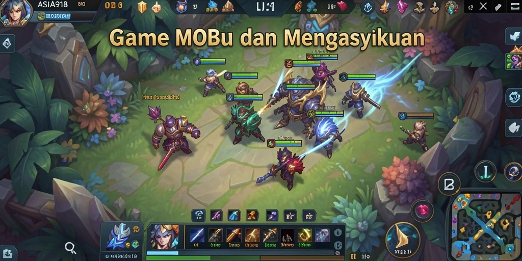 Gameplay seru ASIA918 dalam pertempuran MOBA epik.