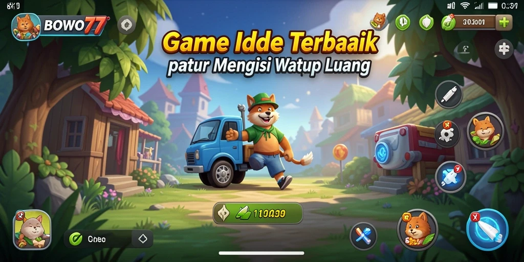 Tangkapan layar gameplay <strong>BOWO77</strong> yang menunjukkan interaksi karakter dalam suasana santai.
