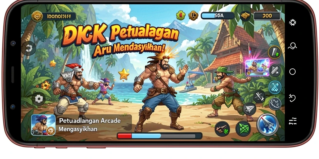Screenshot gameplay DKK menampilkan aksi seru dalam game Arcade.