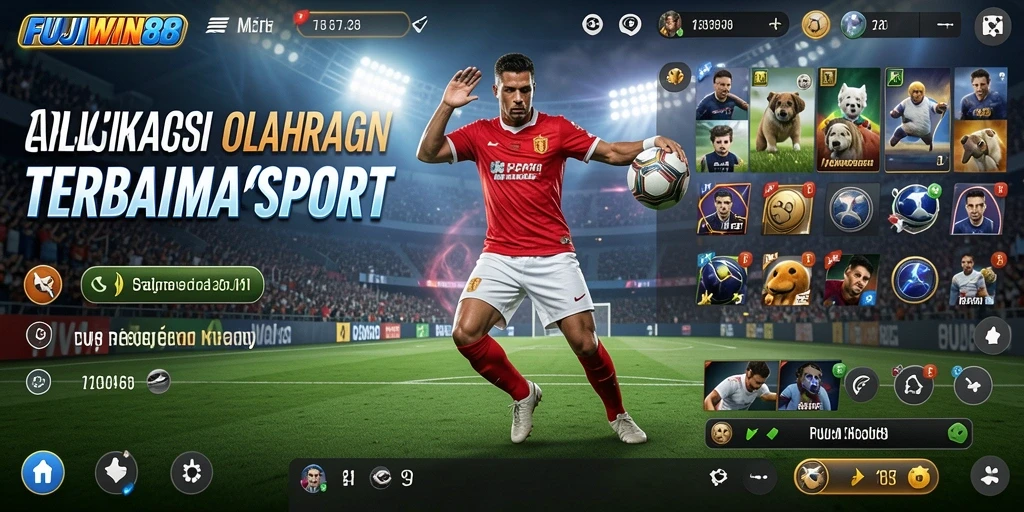 Tampilan gameplay dinamis FUJIWIN88 yang penuh aksi olahraga.