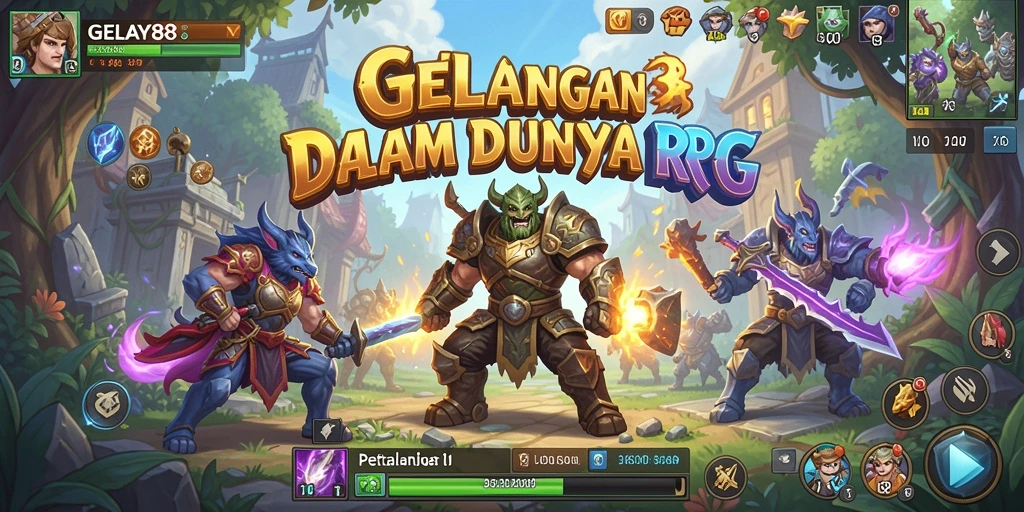Screenshot menampilkan aksi seru dalam permainan RPG GELAY88.