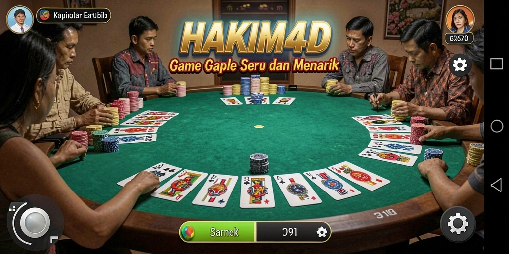 Tampilan gameplay HAKIM4D yang dinamis dan menantang di game Gaple.