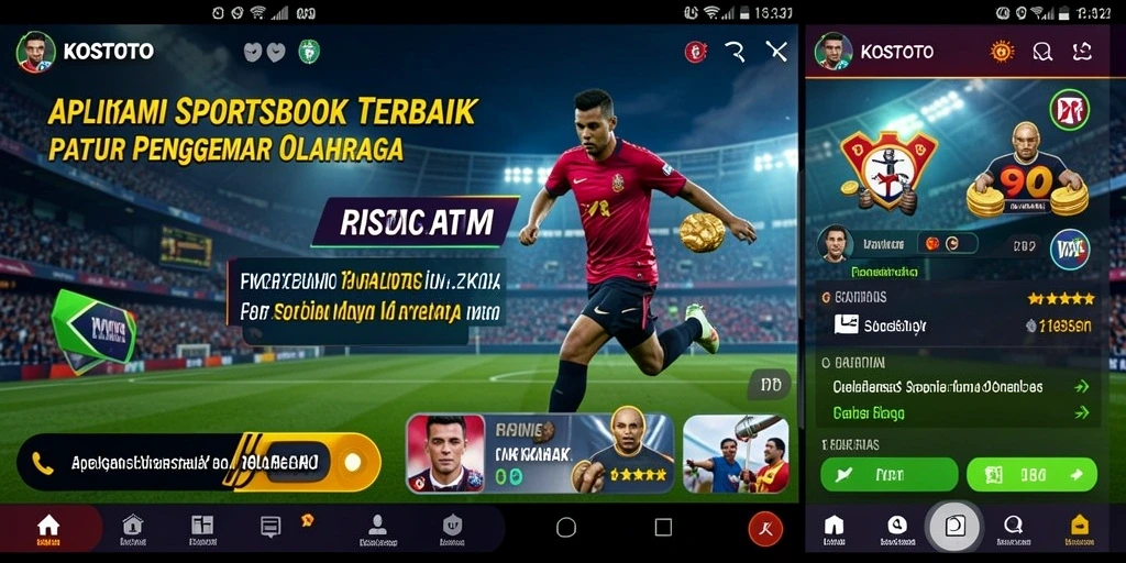 Screenshot gameplay KOSTOTO menampilkan fitur taruhan olahraga yang menarik.