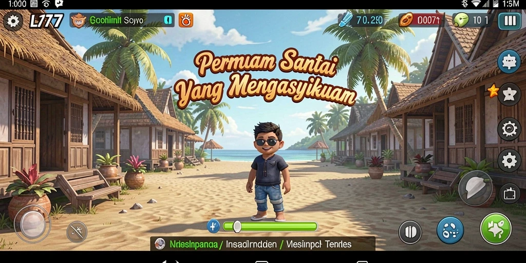 Tampilan gameplay L777 yang penuh warna dan menyenangkan.