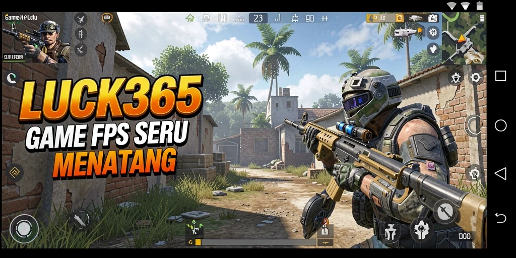 Tampilan gameplay mendebarkan dalam LUCK365 yang penuh aksi FPS.