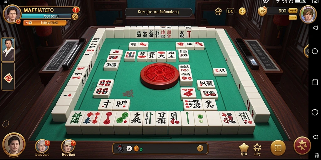Screenshot gameplay MAFIATOTO menampilkan aksi penempatan ubin Mahjong.