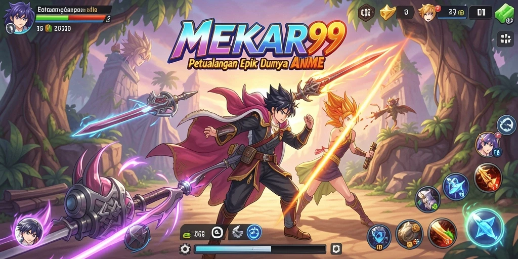 Screenshot MEKAR99 menampilkan aksi seru dalam dunia Anime.