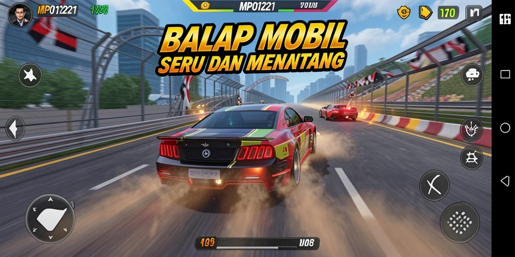 Tampilan gameplay MPO1221 yang mendebarkan dan penuh aksi balapan.