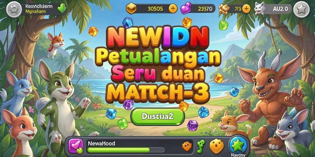 Tampilan gameplay <strong>NEWIDN</strong> yang penuh warna dan menarik.