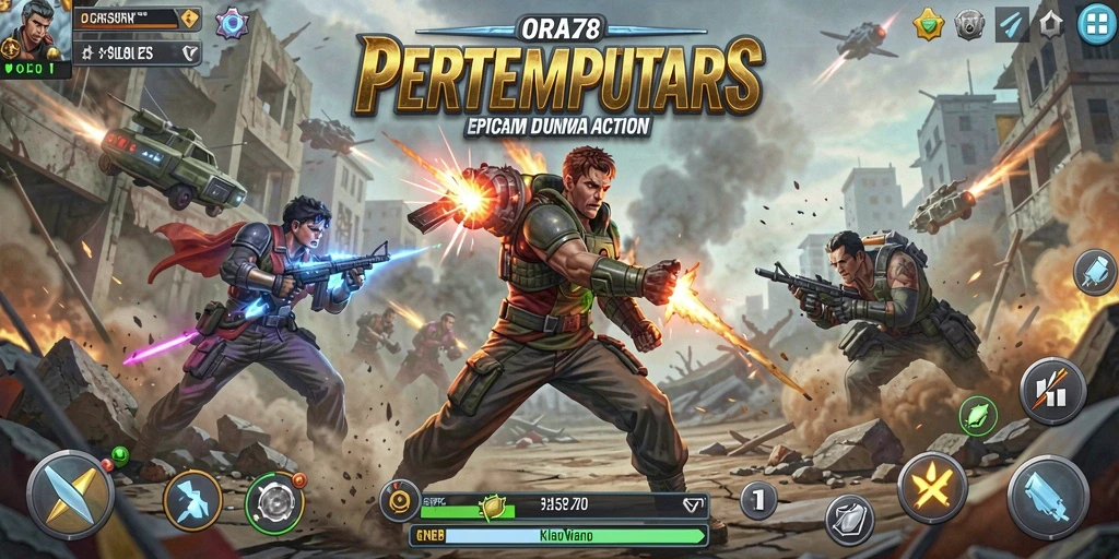Tampilan menampilkan aksi pertempuran yang seru di ORA78.