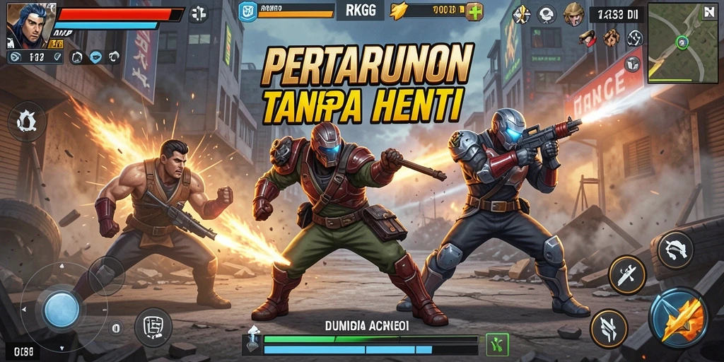 Tangkapan layar gameplay RKGG menampilkan aksi mendebarkan dalam pertarungan epik.