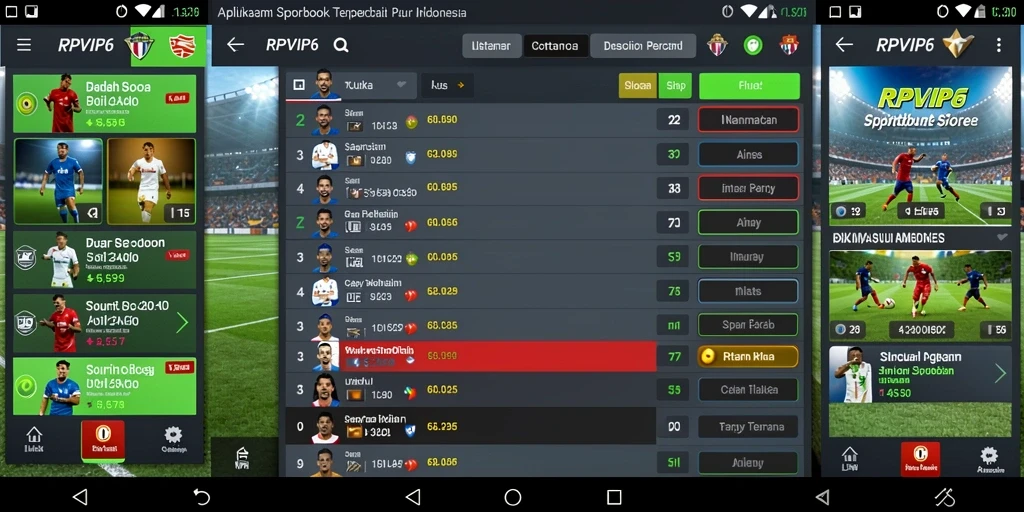Tampilan gameplay RPVIP6 menunjukkan berbagai pilihan taruhan olahraga.