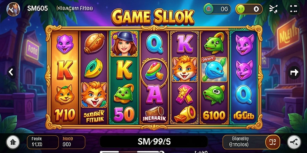 Tampilan gameplay menarik dari game Slot SM605 dengan fitur interaktif