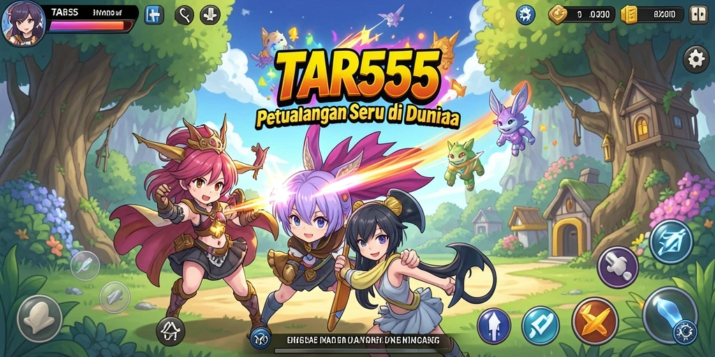 Screenshot TAR555 menampilkan aksi seru karakter Anime di pertempuran.
