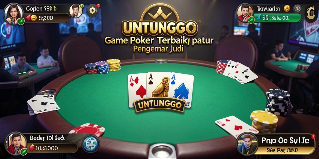 Screenshot UNTUNGGO menampilkan momen seru saat bermain poker.